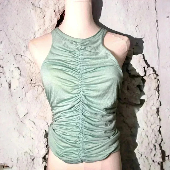 Anthropologie Pilcro Reversible Ruched Light Sky Blue Sleeveless Tank Top S - Picture 3 of 7